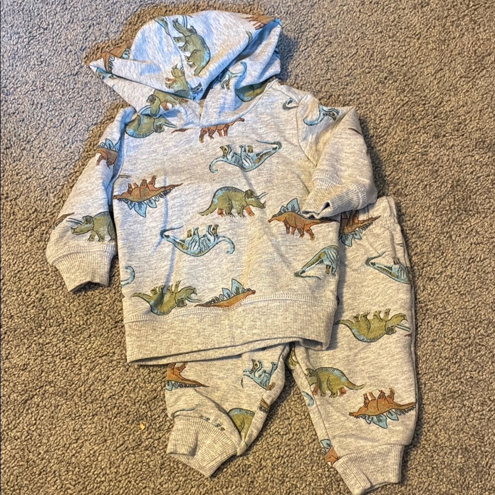 Carter's Gray Dinosaur Hoodie and Pants Set